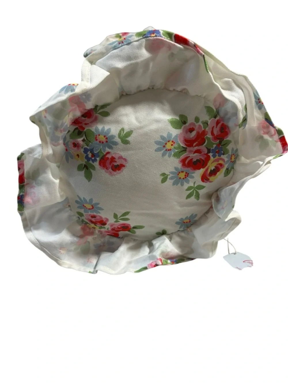 Cath Kidston NWT DAISY ROSE CHECK RUFFLE BLUE bolster pillow 8”x 20” - Picture 8 of 8